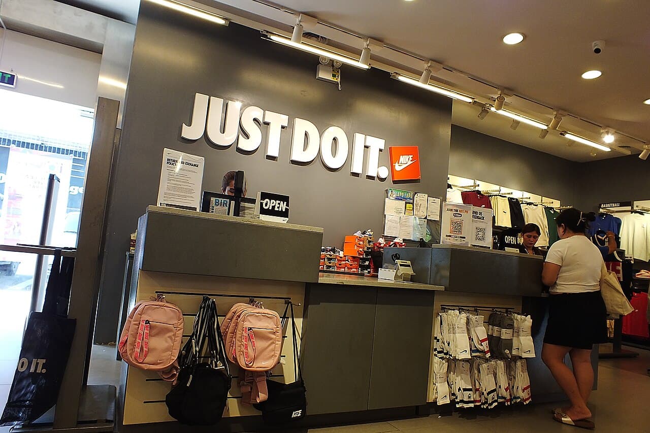 The checkout counter of a Nike Factory Store in Lapu-Lapu City, the Philippines.